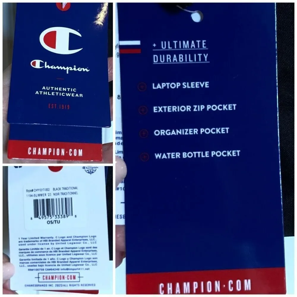 CHAMPION - 🎉HP🎉 NWT - Unisex YouthQuake Backpack in Black. Laptop Sleeve (15”)